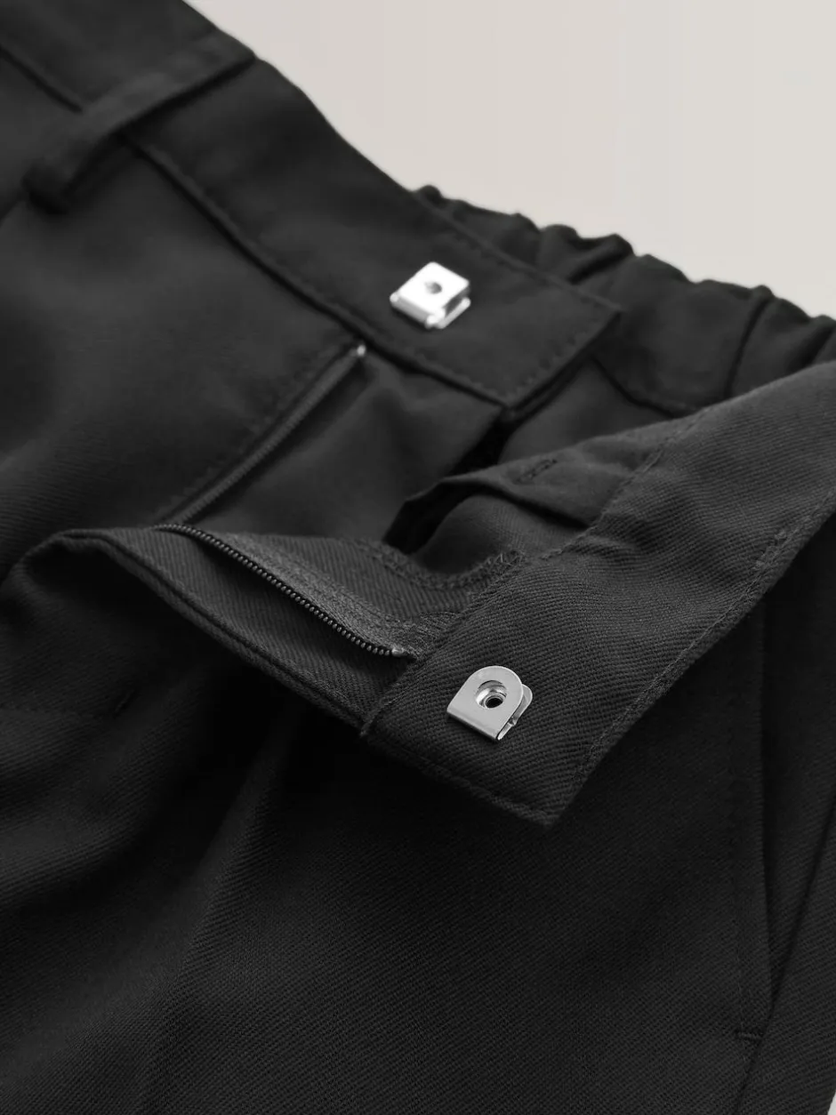 Next Regular Waist School Pleat Front Trousers (3-17yrs) Black