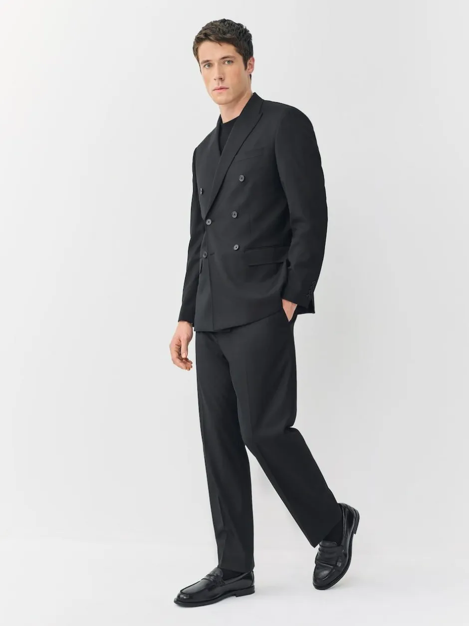 Next Black Relaxed Fit Double Breasted Tuxedo Suit Jacket Hot
