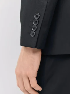 Next Black Relaxed Fit Double Breasted Tuxedo Suit Jacket Hot