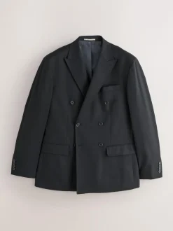 Next Black Relaxed Fit Double Breasted Tuxedo Suit Jacket Hot