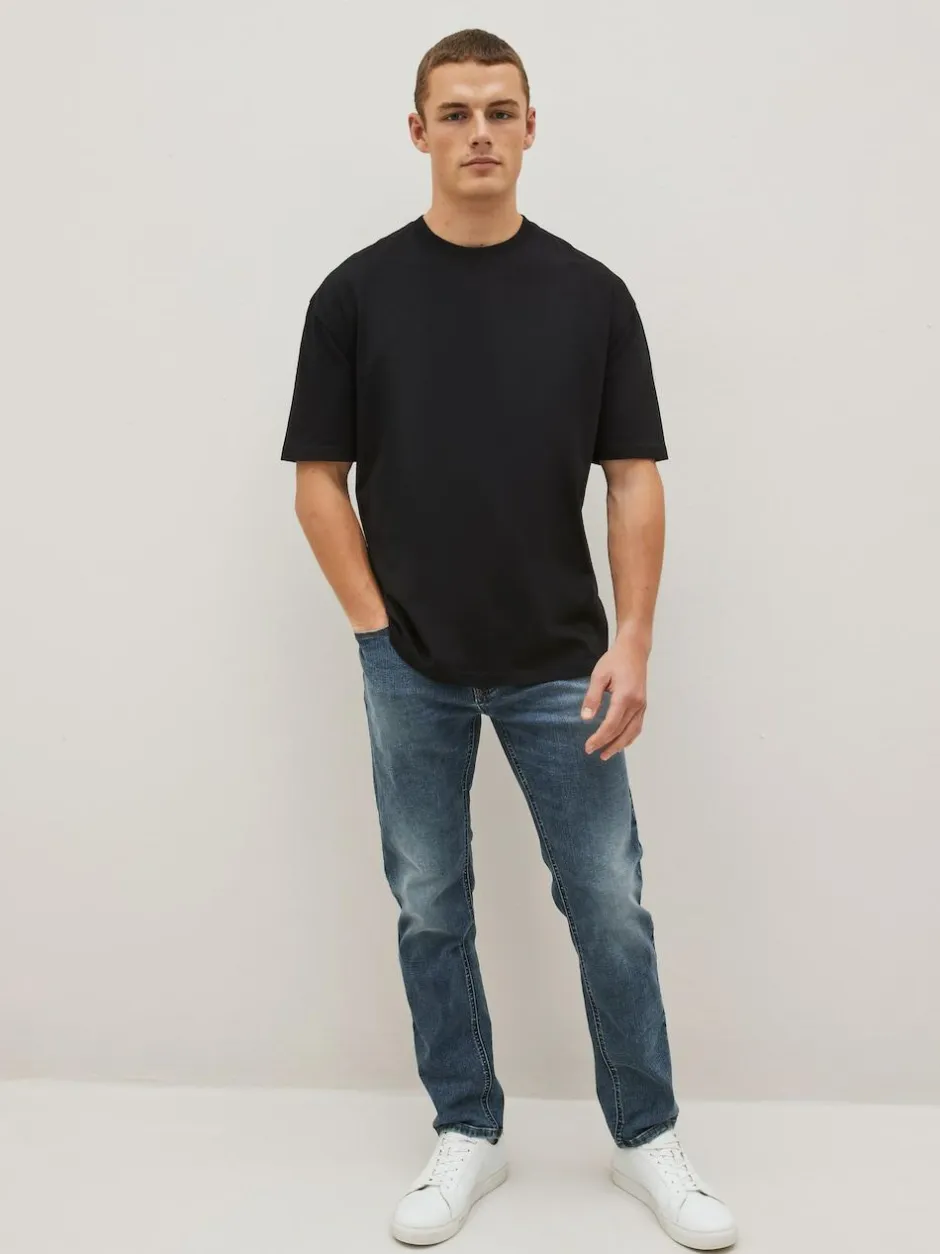 Next Black Relaxed Fit Essential Crew Neck Cotton T-Shirt Hot