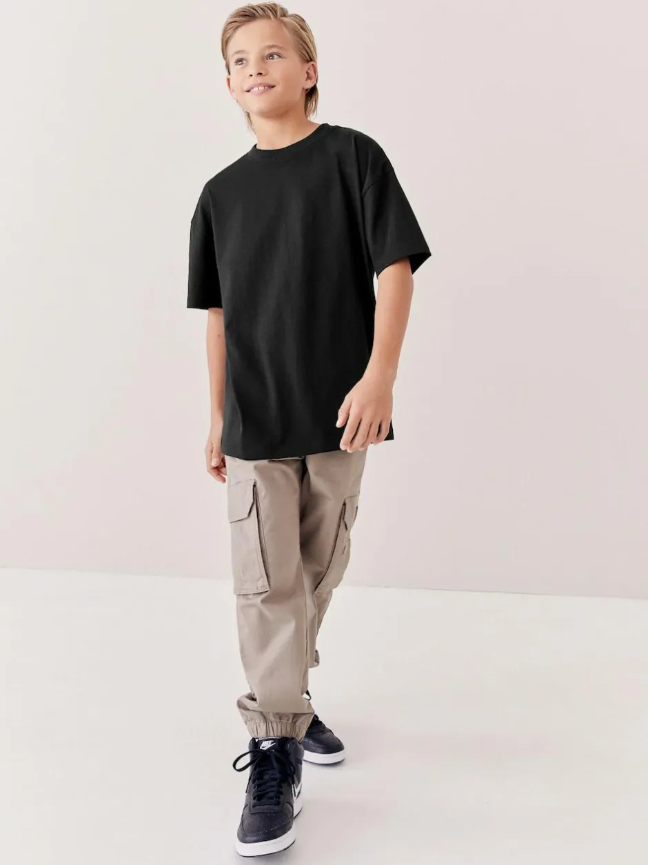 Next Black Relaxed Fit Short Sleeve T-Shirt (3-16yrs) Sale