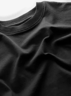 Next Black Relaxed Fit Short Sleeve T-Shirt (3-16yrs) Sale