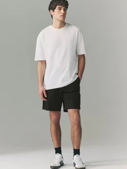 Next Relaxed Fit Stretch Chinos Shorts Black Clearance