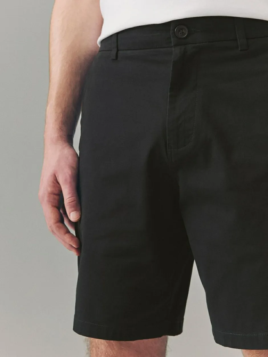 Next Relaxed Fit Stretch Chinos Shorts Black Clearance