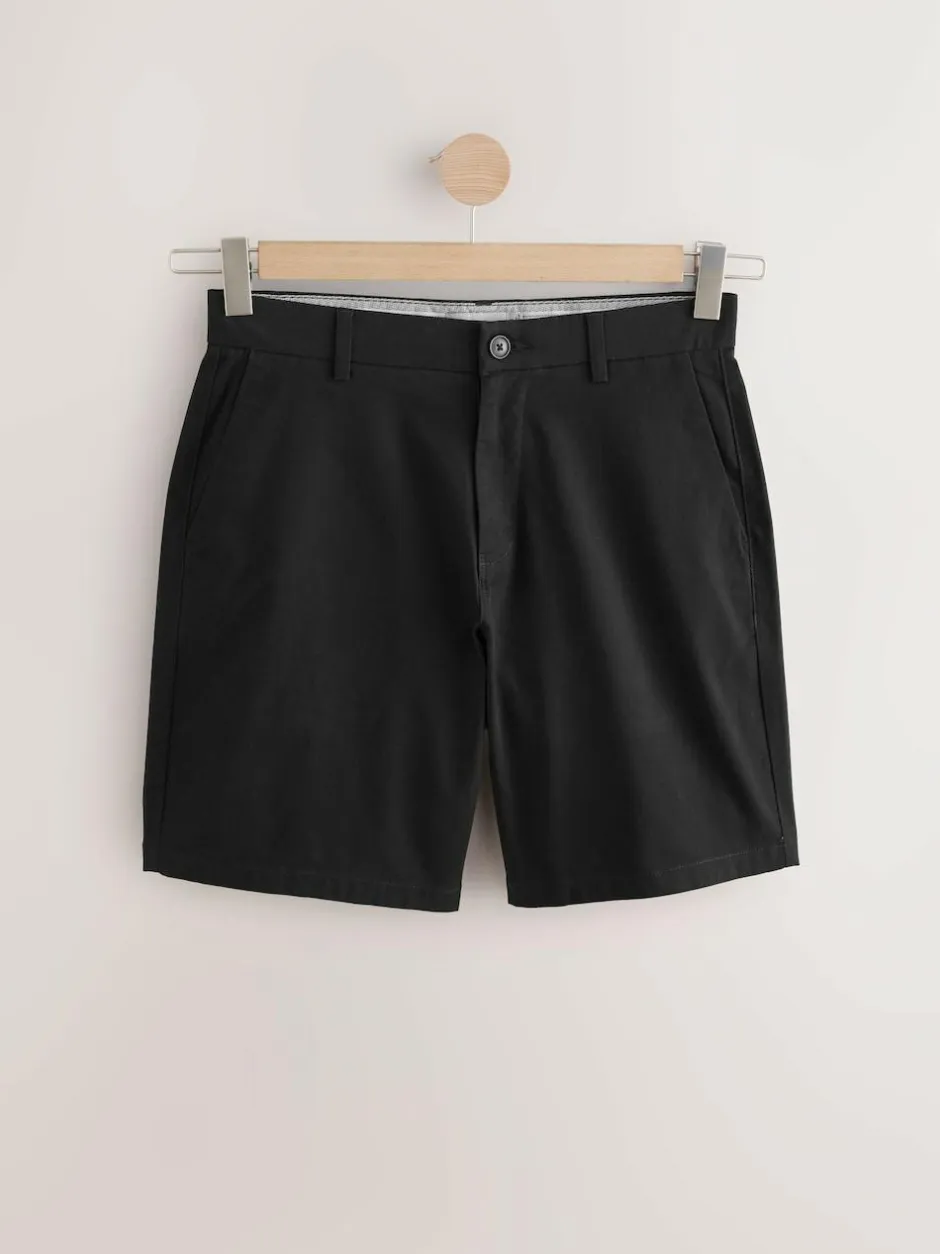 Next Relaxed Fit Stretch Chinos Shorts Black Clearance