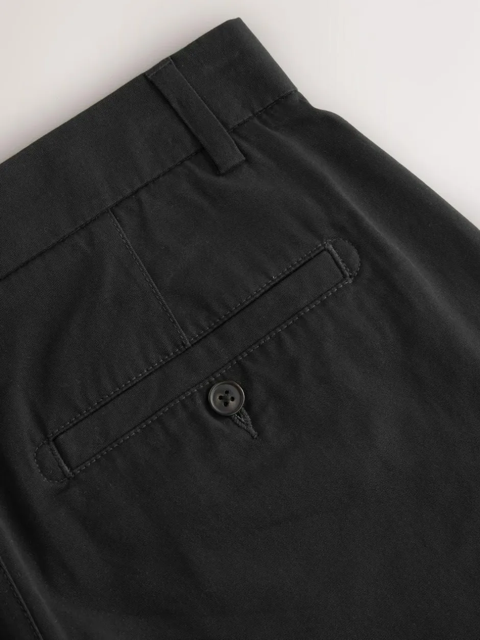Next Relaxed Fit Stretch Chinos Shorts Black Clearance
