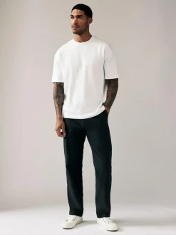 Next Black Relaxed Fit Stretch Chinos Trousers Outlet