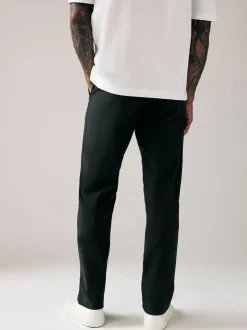 Next Black Relaxed Fit Stretch Chinos Trousers Outlet