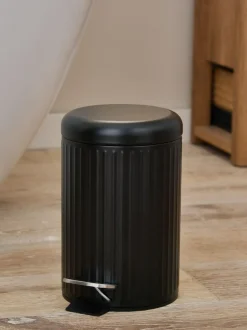 Next Black Rib Soft Close 3 Litre Pedal Bin