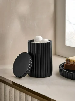 Next Storage Jar Black Rib Clearance