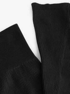 Next Ribbed Kickflare Leggings Black Online