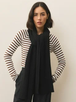 Next Ribbed Knit Scarf Black Sale