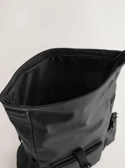 Next Roll Top Backpack Black Hot