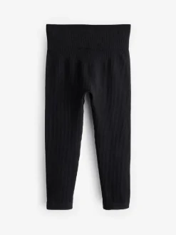 Next Black Seamless Ribbed High Waist Leggings (3-16yrs) Discount