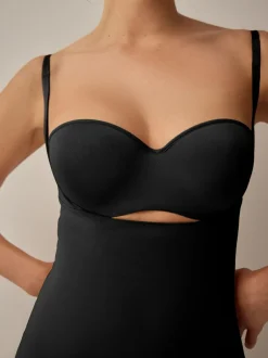 Next Shaping Medium Control Premium Cotton Wear Your Own Bra Slip Black Hot
