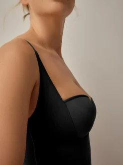 Next Shaping Medium Control Premium Cotton Wear Your Own Bra Slip Black Hot