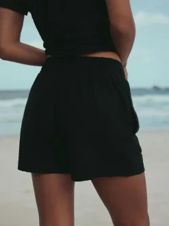 Next Black Shirred Jersey Shorts Hot