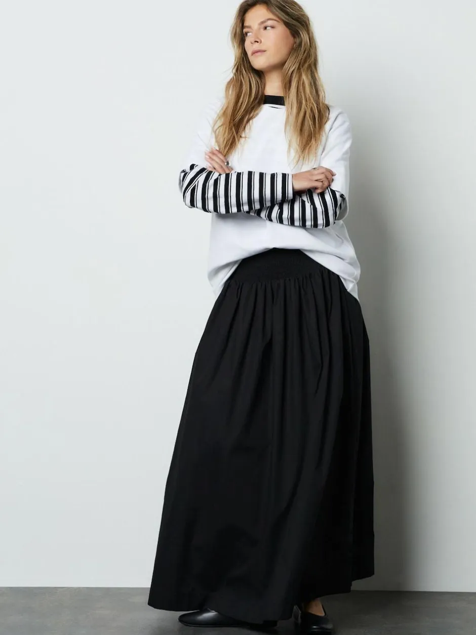 Next Shirred Maxi Skirt Black New
