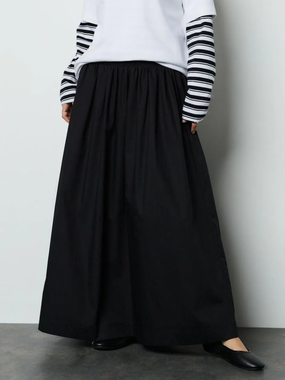 Next Shirred Maxi Skirt Black New