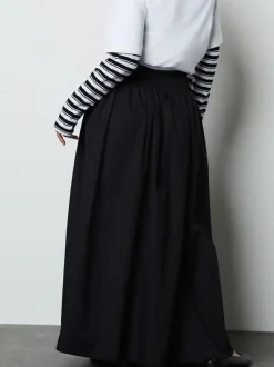 Next Shirred Maxi Skirt Black New