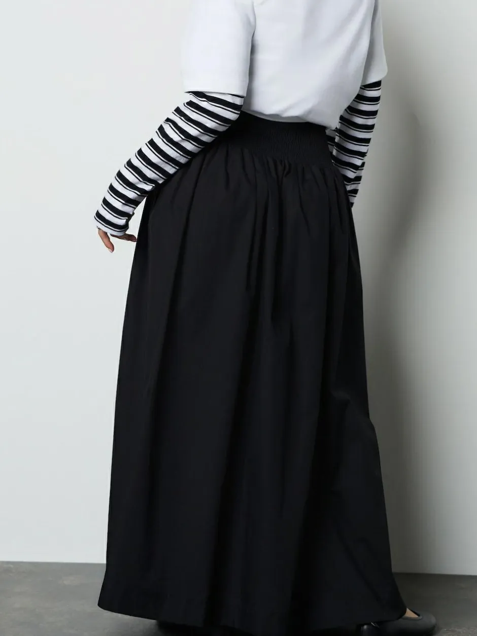 Next Shirred Maxi Skirt Black New