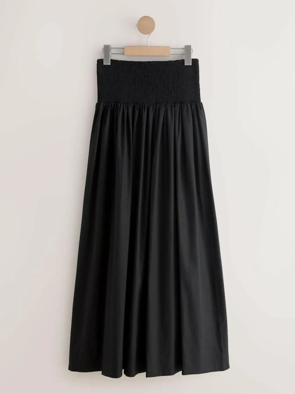 Next Shirred Maxi Skirt Black New