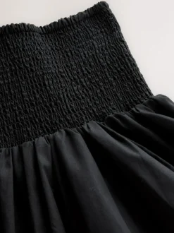 Next Shirred Maxi Skirt Black New