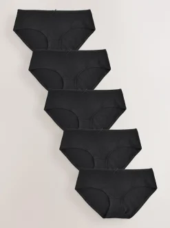 Next Short Cotton Rich Knickers 5 Pack Black New