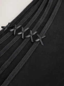 Next Short Cotton Rich Knickers 5 Pack Black New