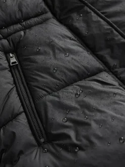 Next Black Short Padded Coat with Faux Fur Trim Hood and Cuffs Best