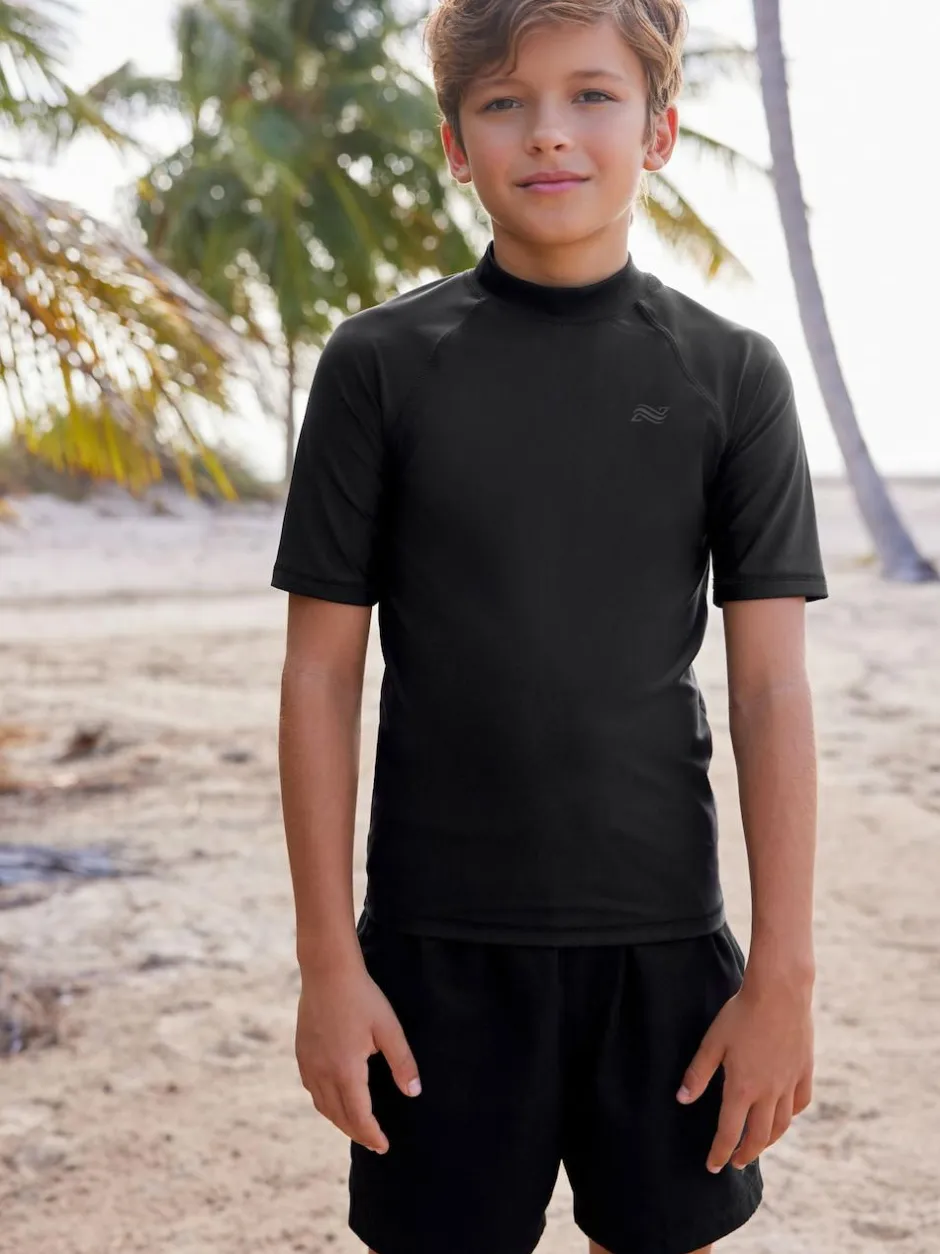 Next Black Short Sleeve Rash Vest (1.5-16yrs) Clearance