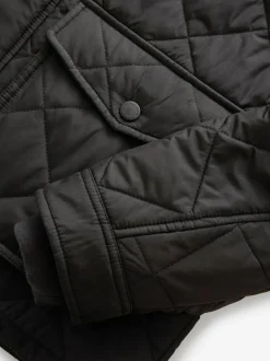 Next Black Shower Resistant Diamond Quilt Corduroy Collared Jacket Best