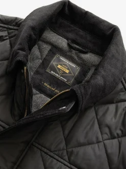 Next Black Shower Resistant Diamond Quilt Corduroy Collared Jacket Best