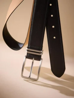 Next Signature Leather Belt With Metal Keeperloop Black Online