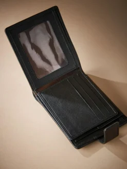 Next Signature Leather Extra Capacity Wallet Black New