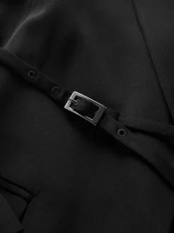 Next Black Single Breasted Skinny Belt Blazer New