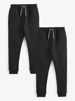 Next Skinny Fit Joggers 2 Pack (3-16yrs) Black New