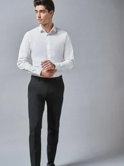Next Skinny Fit Stretch Smart Trousers Black Best