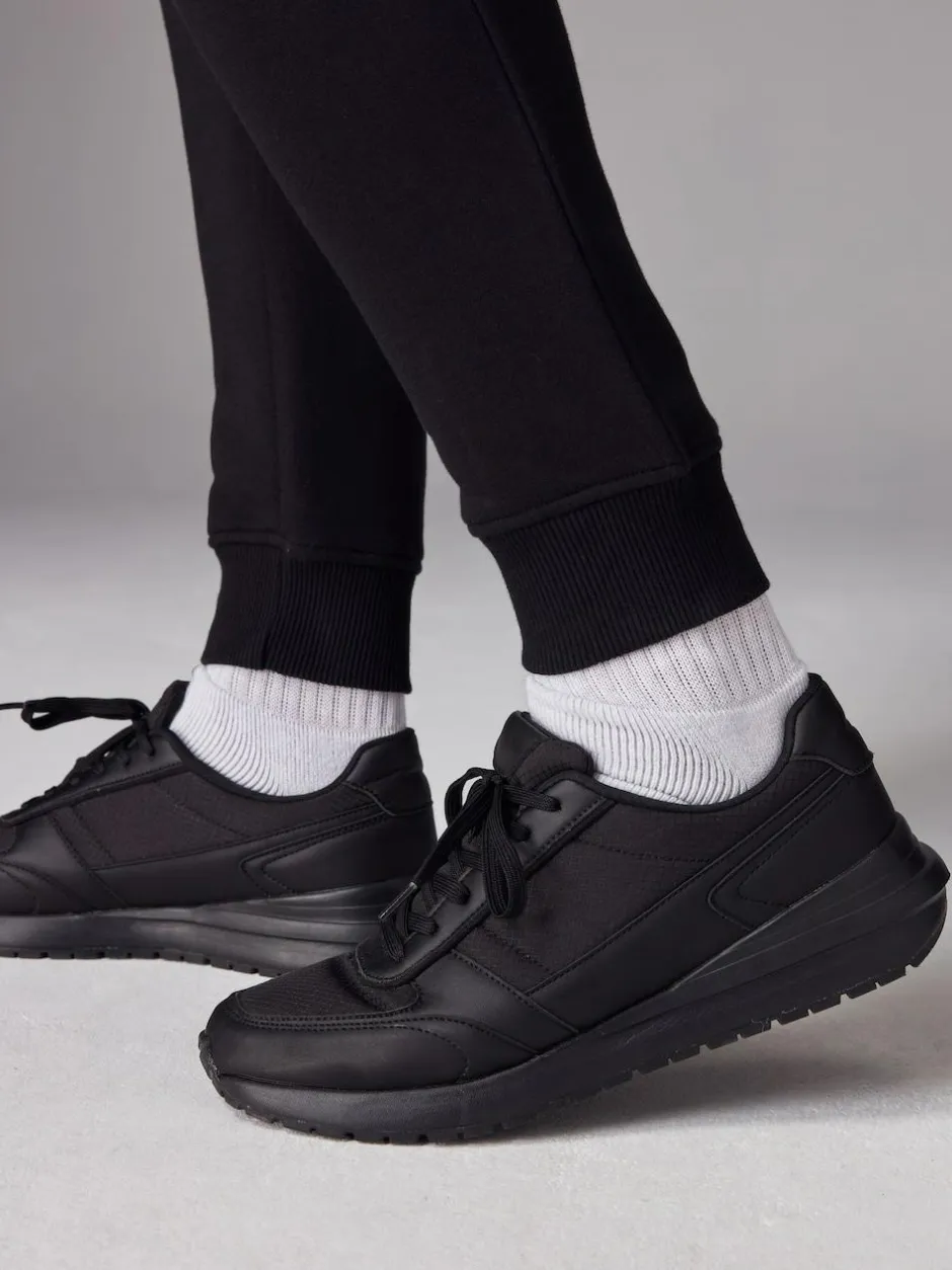 Next Slim Fit Brushback Heavyweight 2 Pack Joggers Black Hot