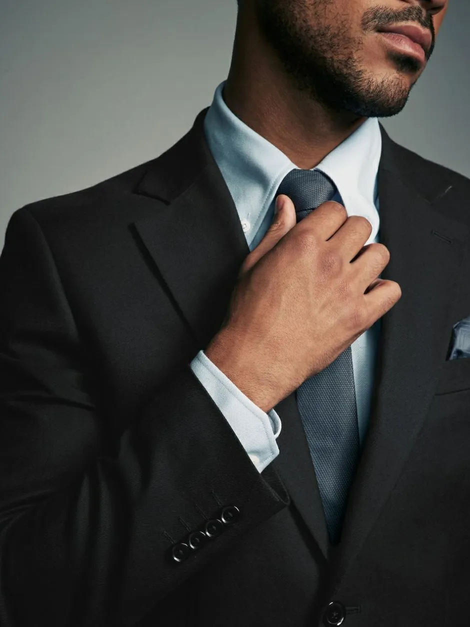 Next Slim Fit Flannel Suit Jacket Black Online