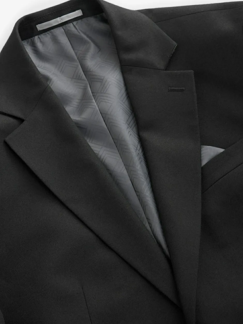 Next Slim Fit Flannel Suit Jacket Black Online