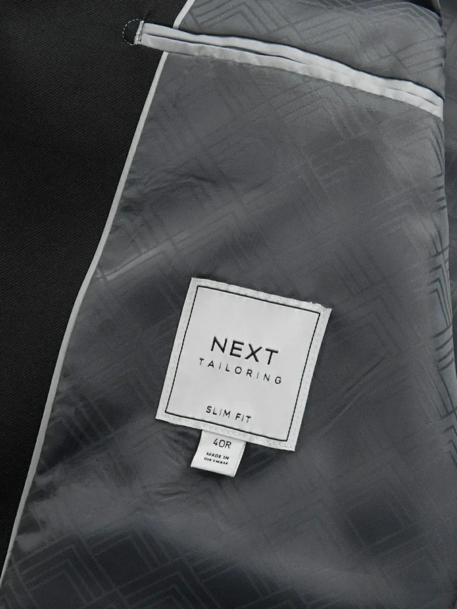 Next Slim Fit Flannel Suit Jacket Black Online