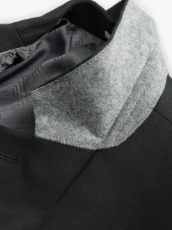 Next Slim Fit Flannel Suit Jacket Black Online