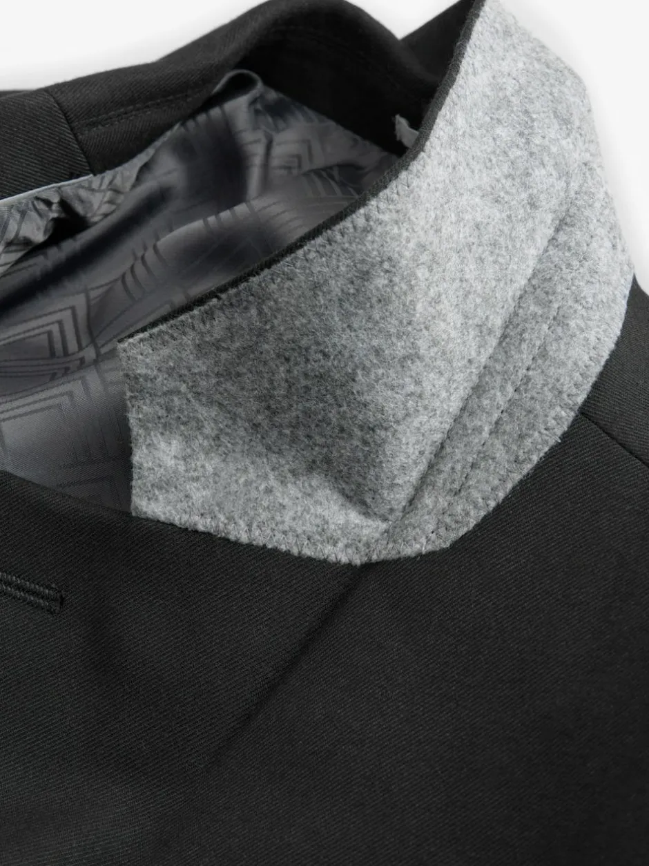 Next Slim Fit Flannel Suit Jacket Black Online