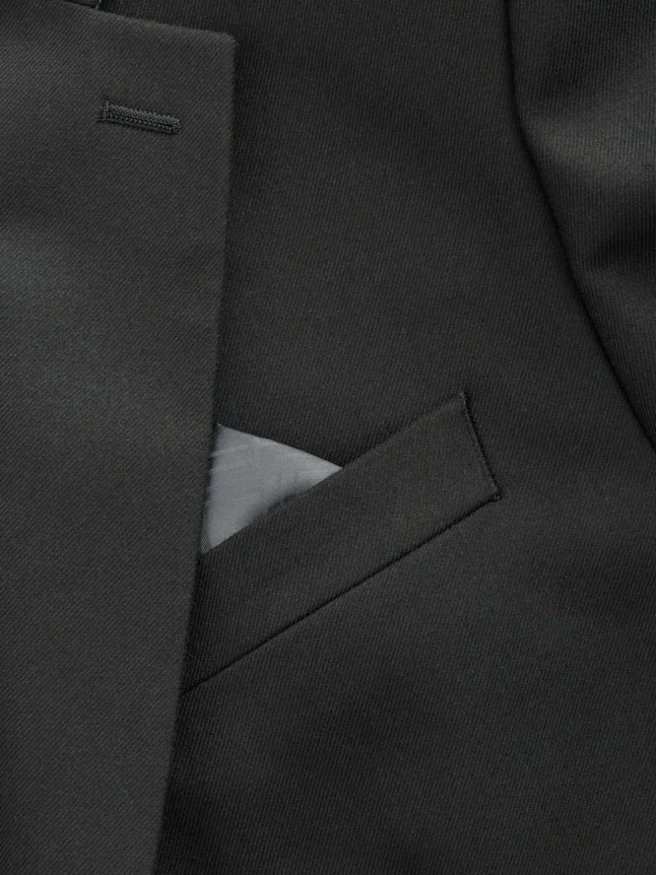 Next Slim Fit Flannel Suit Jacket Black Online
