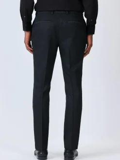 Next Slim Fit Jacquard Suit Trousers Black New