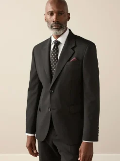Next Slim Fit Signature Nova Fides 100% Italian Wool Suit Jacket Black Discount