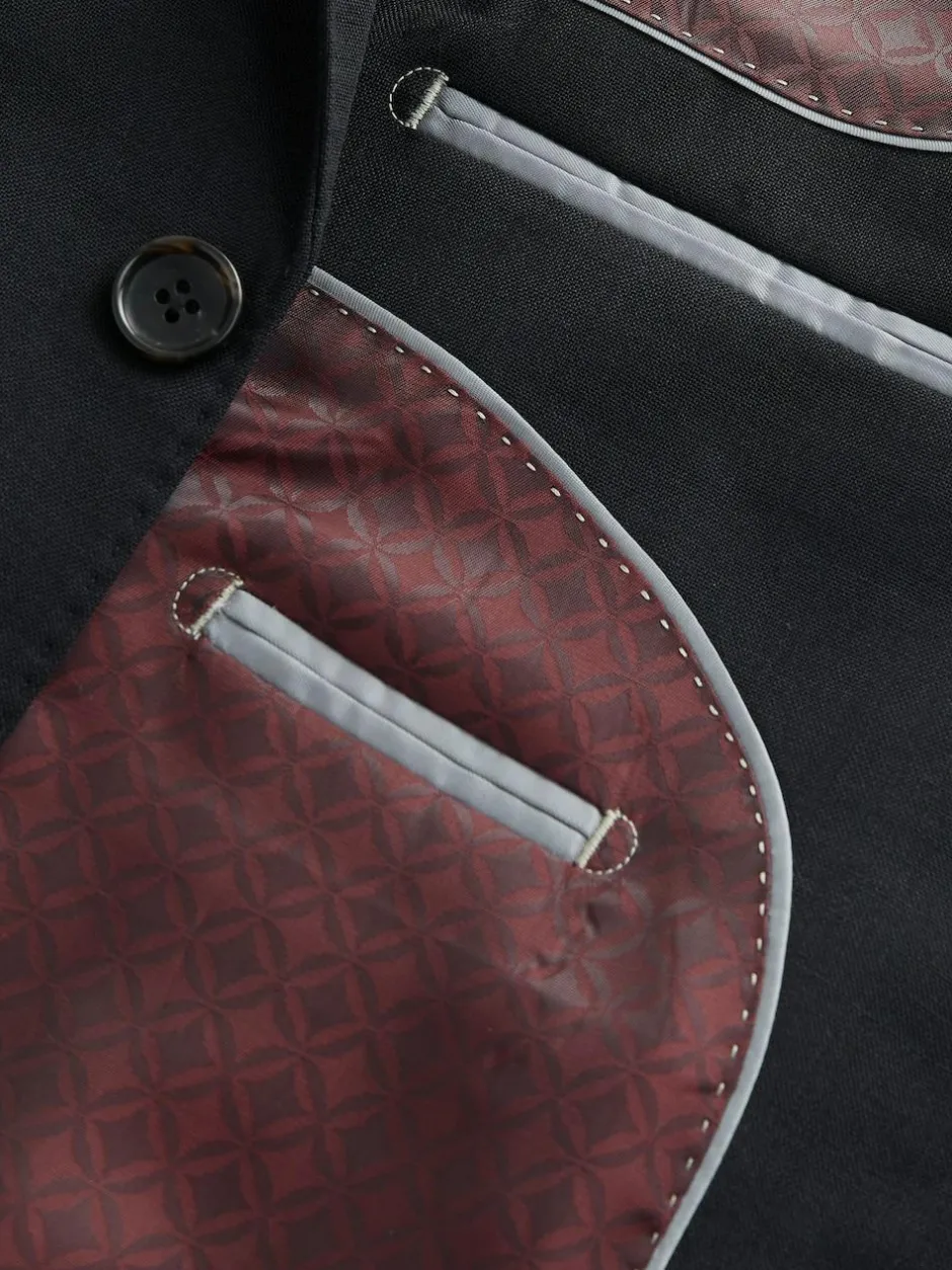 Next Slim Fit Signature Nova Fides 100% Italian Wool Suit Jacket Black Discount