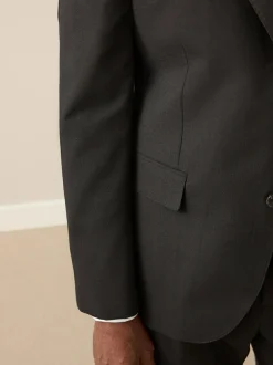 Next Slim Fit Signature Nova Fides 100% Italian Wool Suit Jacket Black Discount
